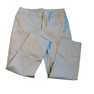 Talbots Perfect Crop Pants Beige Khaki Stretch Hook-and-Bar Closure Women Size 8